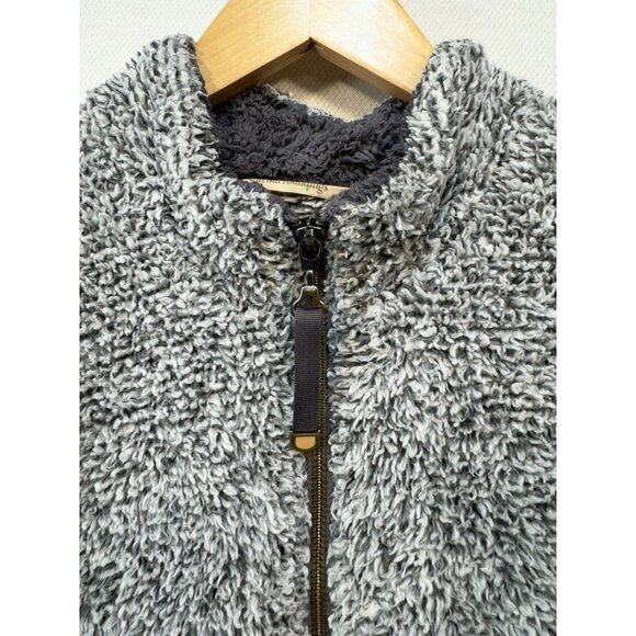 Soft Surroundings Womens Sherpa Pullover Jacket Medium Gray Pockets - Picture 4 of 12